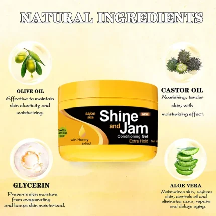 Shine and Jam for Braiders Extra Hold Shining and Conditioning Hair Gel Styling Gel Great for Braids Twisting Smooth Edges